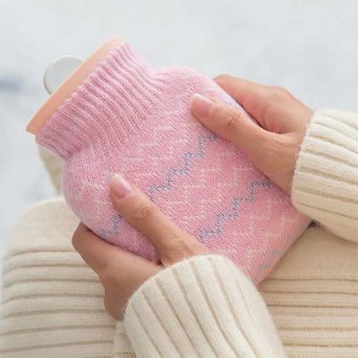 Bouillotte eau chaude tricot variante rose