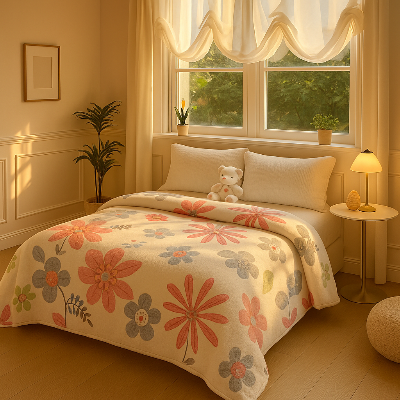 Couverture lit en velours chambre