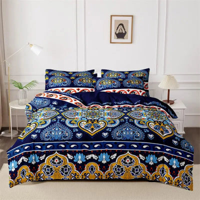 Housse de couette 200x200 imprimé bleu-foncé