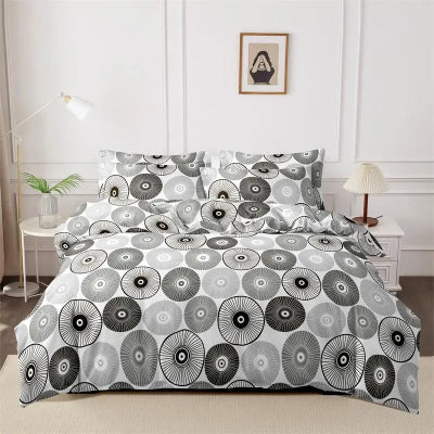 Housse de couette 200x200 imprimé gris