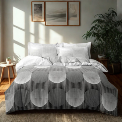 Housse de couette 200x200 imprimé noir