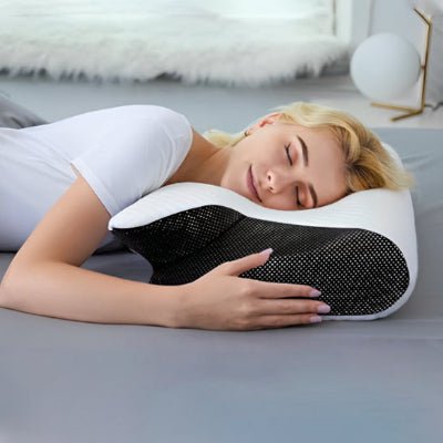 Oreiller ergonomique cervical papillon femme ventre