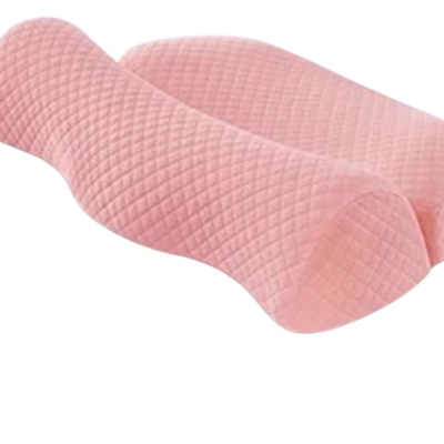 Oreiller memoire de forme cervical var rose