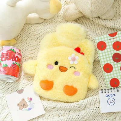 bouillotte peluche mignonne jaune