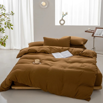 housse couette 140x200 style japonais variante brun