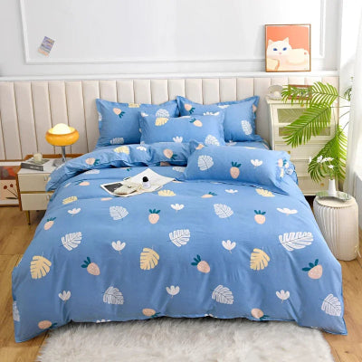 housse de couette 1 personne en coton variante plumes