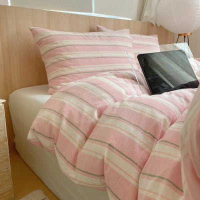 housse de couette 220x240 style nordique variante rose
