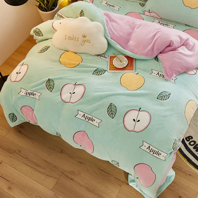 housse de couette flanelle 220x240 pomme