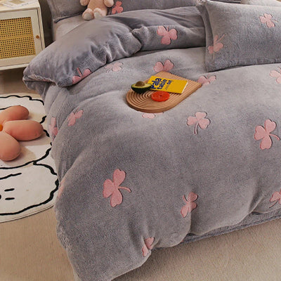 housse de couette flanelle 220x240 variante trèfle