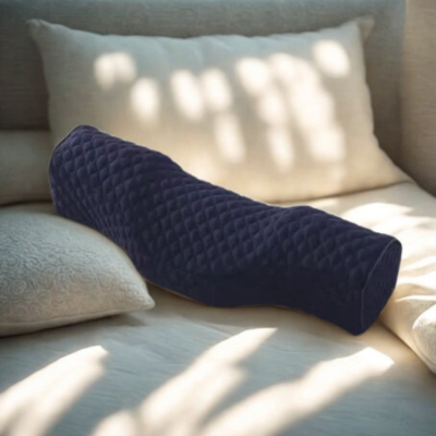 oreiller a memoire de forme orthopédique bleu
