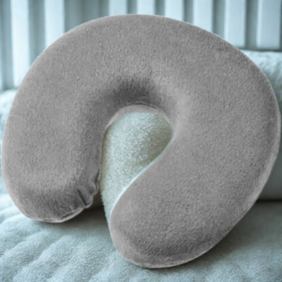 oreiller cervical ergonomique gris