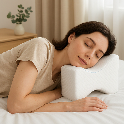 oreiller ergonomique multipositions femme