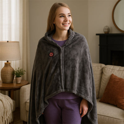 Couverture chauffante gris