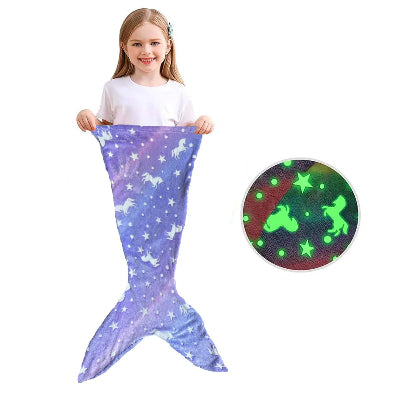 Couverture enfant queue de sirene violet