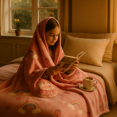 couverture enfant velours chambre