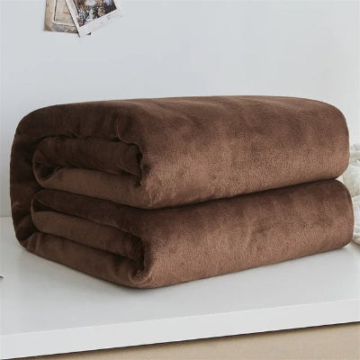Couverture reversible flanelle cafe