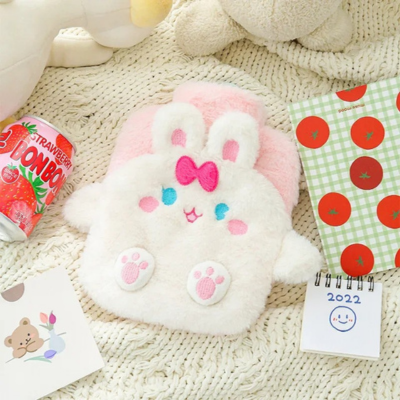 bouillotte peluche mignonne blanc
