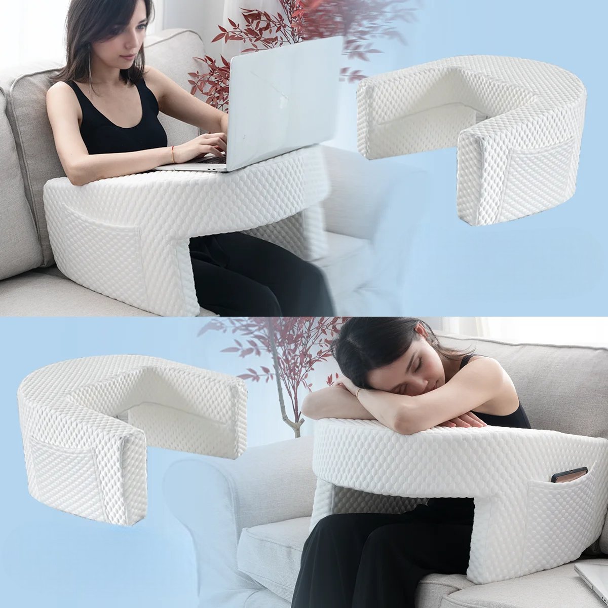 Coussin de lecture - ArmRestPillow™ - Blanc - Ma boutique