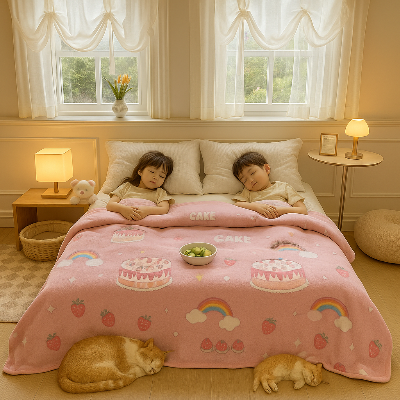 couverture enfant velours chat