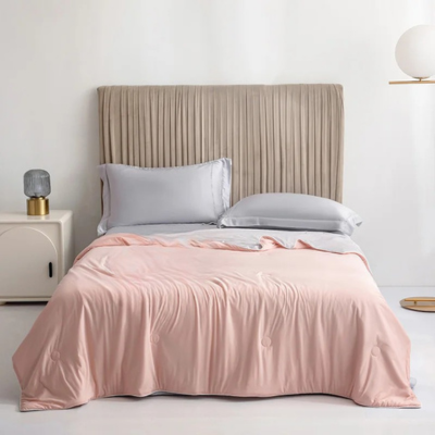 couverture lit rafraichissante rose