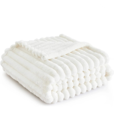 couvertures en polaire blanc