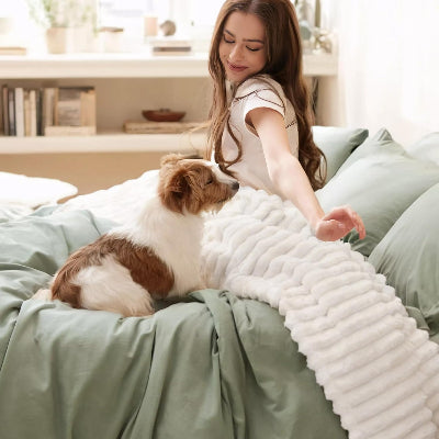 couvertures en polaire chien