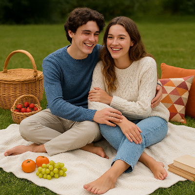 couvertures tricotees gaufrees couple