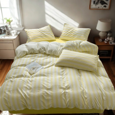 housse de couete 1 personne 150x200cm variante jaune