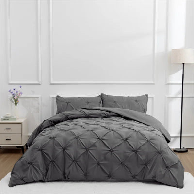 housse de couette 2 personnes queen confort variante gris fonce