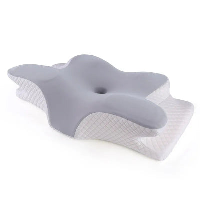 oreiller ergonomique cervical papillon variant gris