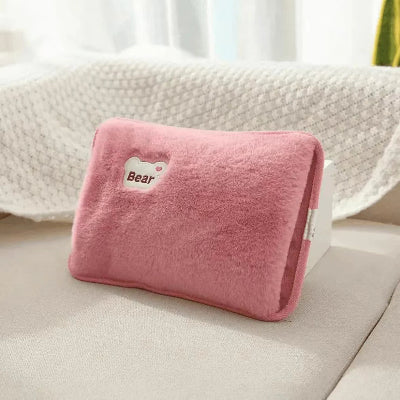 peluche bouillotte electrique rose